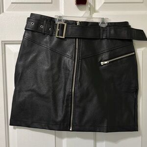 Black Leather Mini Skirt